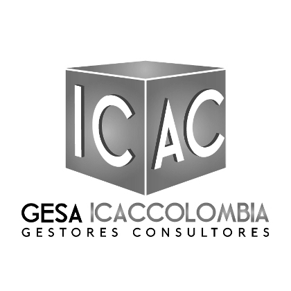 Logo GESA ICAC Colombia cliente de Com in-Genio Servicio web: diseño gráfico; diseño web; administración redes sociales; hosting